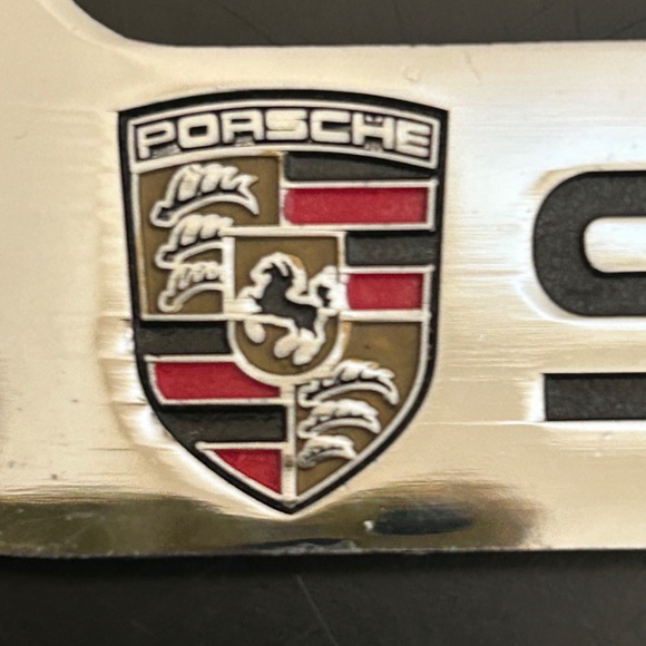Porsche Polished Steel License Plate Holder. Vintage. - Picture 4 of 9